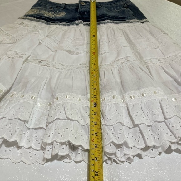 NWT Lucy Paris Denim and Lace Western Layered Skirt - Picture 16 of 16